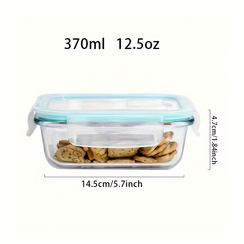 2pcs Set: Transparent Glass Insulated Heat- Lunch Box, Fruit Fresh-Keeping Container, High Borosilicate Rectangular Glass Bento Box, Multi-Grain Rice and Fat-Reduction Meal Container, Glass Storage Jars, Refrigerator-Safe Airtight Food Storage Boxes