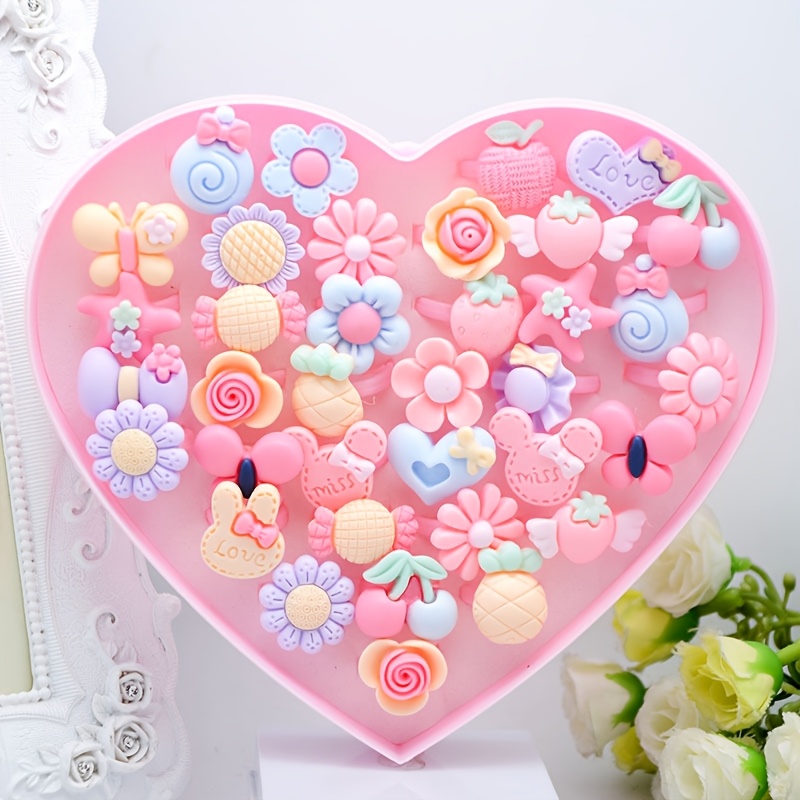 TEMU 10 Estilos de Anillos de Dibujos Animados Adorables, Adiciones de Joyería Adecuadas para que los , y una Opción de Anillos Coloridos para e .
