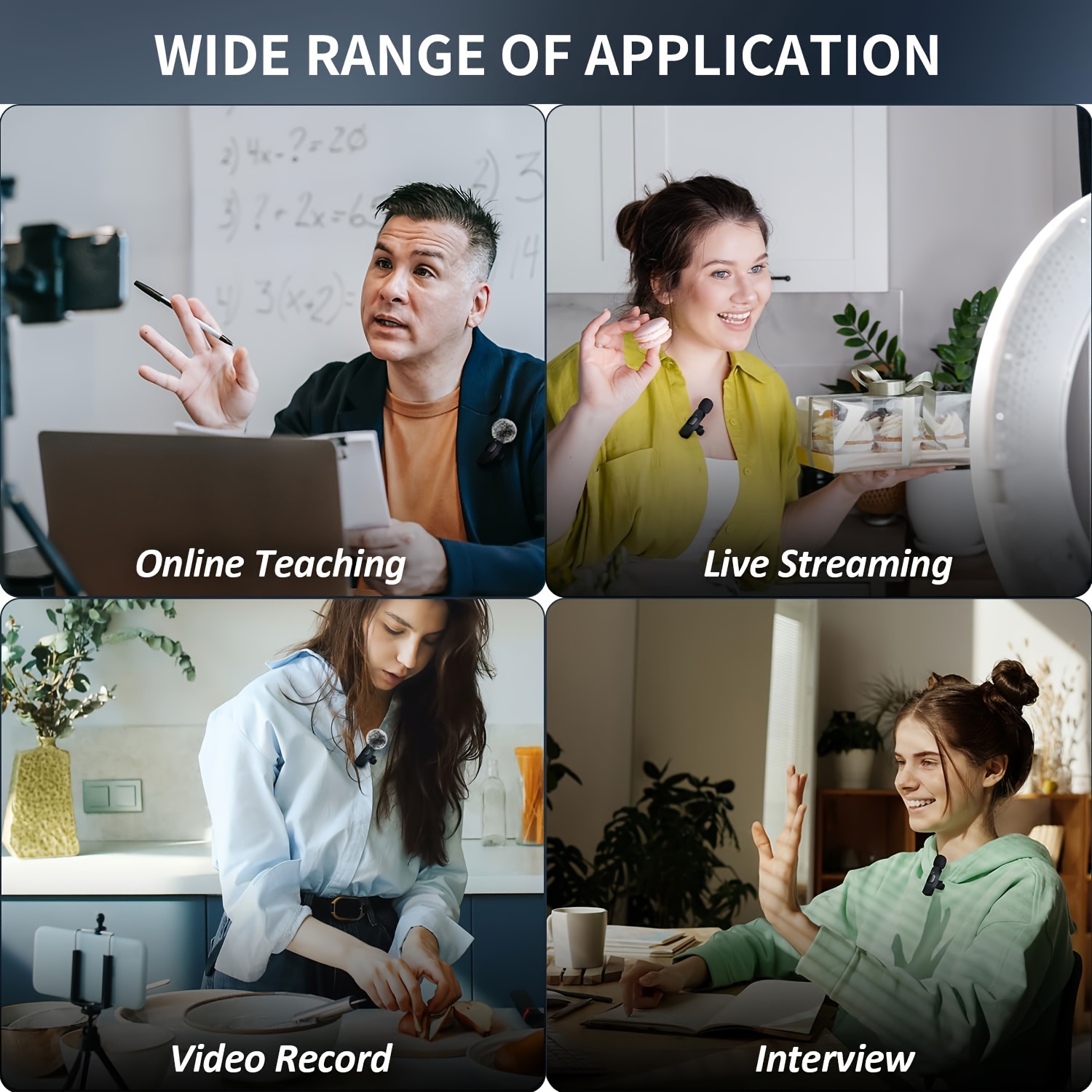 Wireless Lavalier Microphone for Smartphone, Laptop, Tablet Audio Video Recording for Live Streaming, Interviews and Vlogs, Podcasting Setup, Vlogging Equipment, Compact Design, Lightweight Mic, Sturdy Build, Highquality Mic, Recording Device, Wireless Mic, Journalists, Youtubers