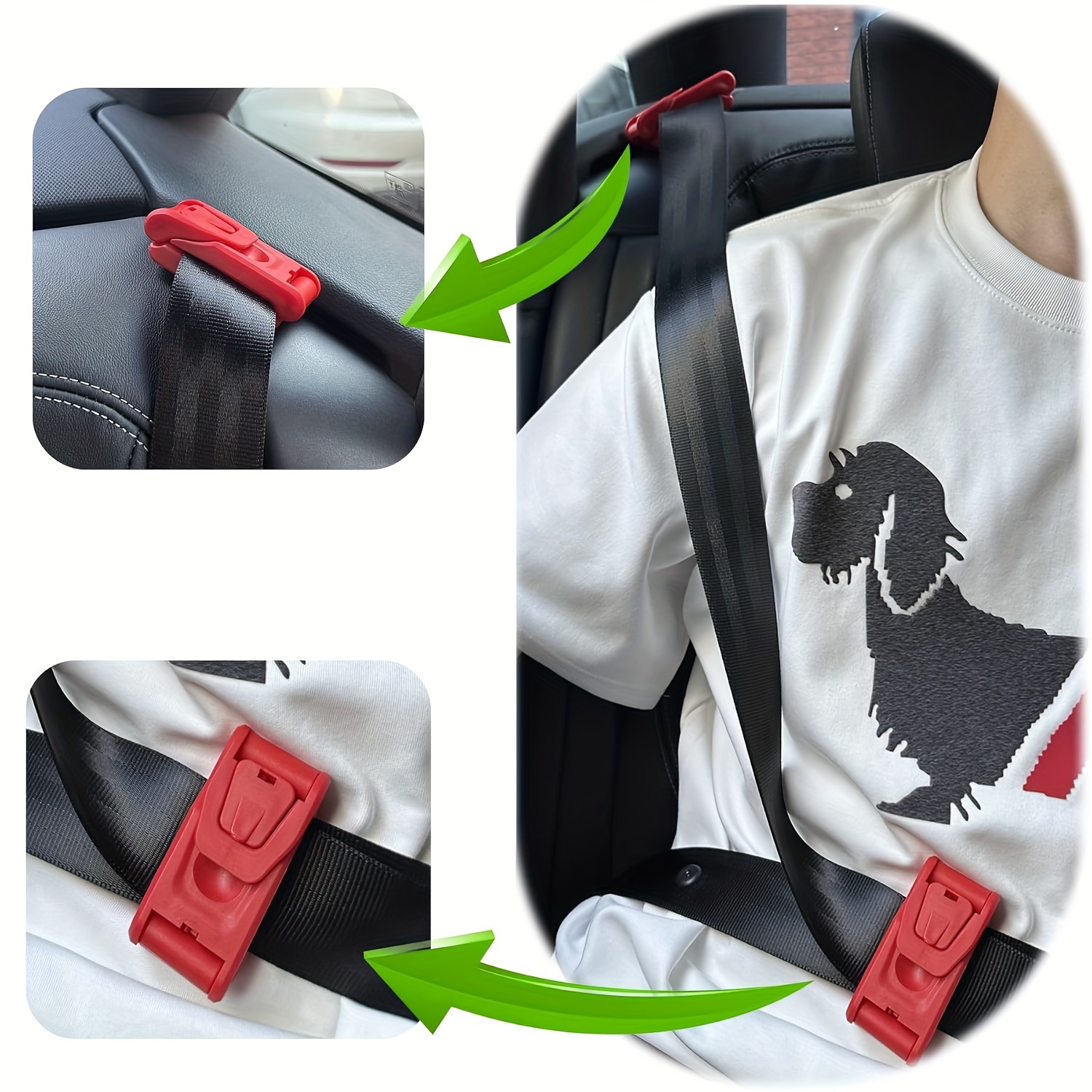 

Car Safety Clip Adjuster For Adults, Nylon Seat Harness , Compatible With Models - 2 Pack By Ren Hui