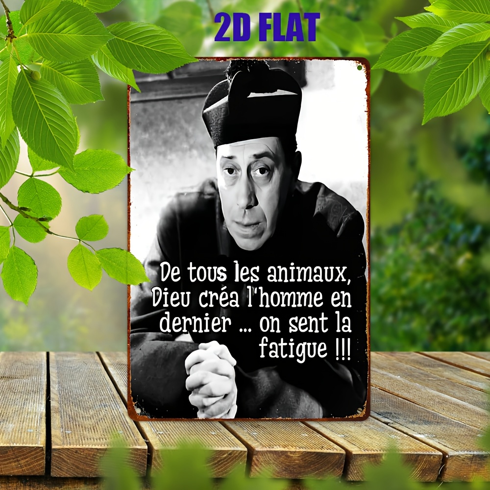 TEMU Plat 2D, Une Plaque Métallique Vintage 2D de Style Français, une Œuvre d'Art, une Décoration Murale Vintage, une Décoration de Garage, Taille