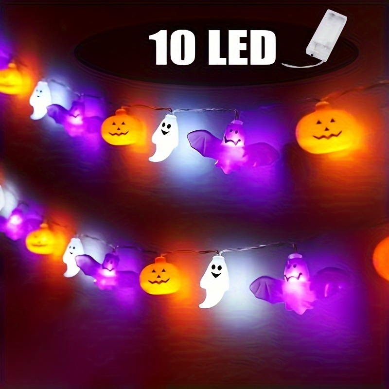 Halloween Ghost Bat Pumpkin String Lights — 10/20 LED Decorative String