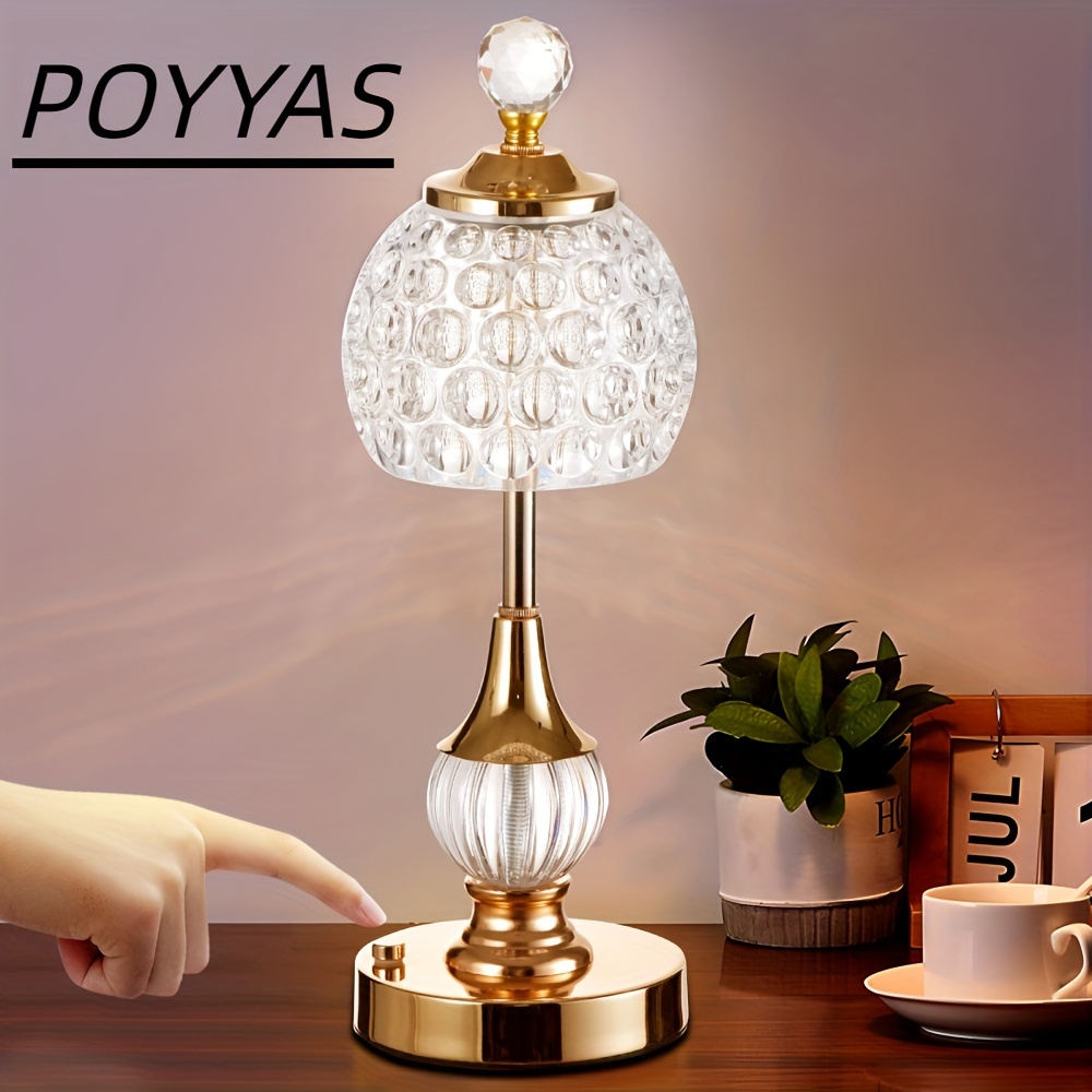 

Crystal Cordless Table Lamp Led Touch Lamp Built-in 5200 Mah Battery Wireless Usb Charging - Adjustable Light 3 Colors Light Source - Suitable Bar Restaurant Room Living Room Outdoor