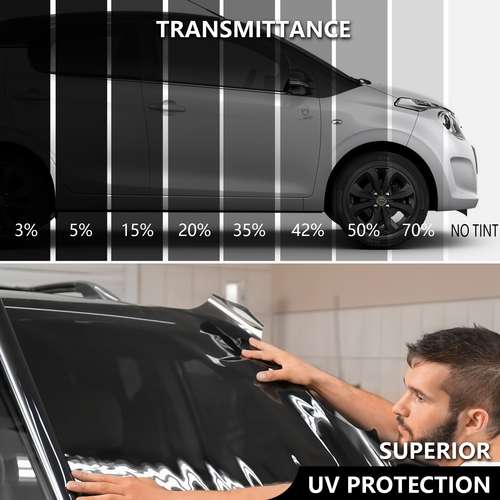 Northern Tint 20in X 100ft Carbon Window Tint Roll – 50% VLT, 2-Ply Nano Film, Glossy Finish