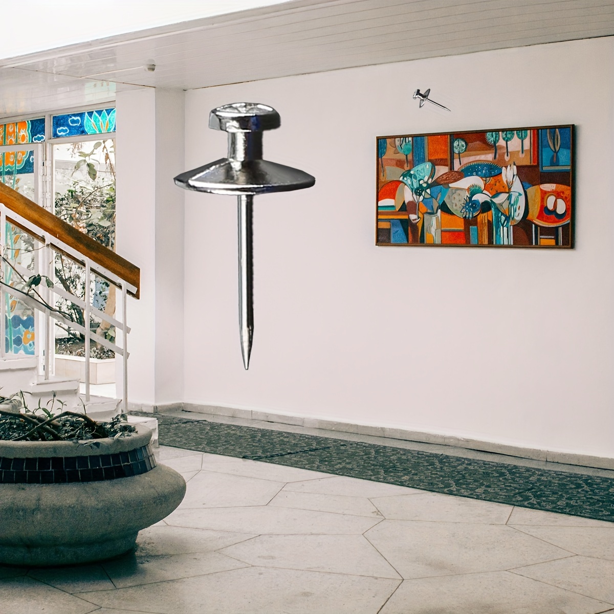 Chiodi Per Quadri Muro Chiodi Per Quadri In Acciaio | 50 Pezzi | Misure Miste 20-50mm | Testa Argentata Appendere Quadri - Foto 6