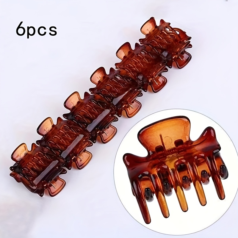6 Mini Plastic Hair Clips - Black And Brown, Non-slip Clips, Suitable For Short And Long Hair, Hair Styling - Lightweight And Durable Small Decorative Clips, Perfect Gift For Christmas And New Year