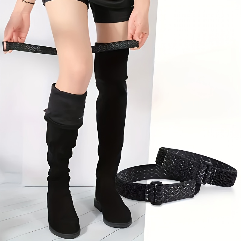 Image of 32pcs Of Magical Anti-slip Stickers Designed For Long And Over-the-knee Boots That , Featuring Grip Tape And Adhesive Patches To Prevent Slipping, Along With Straps For Securing High Boots
