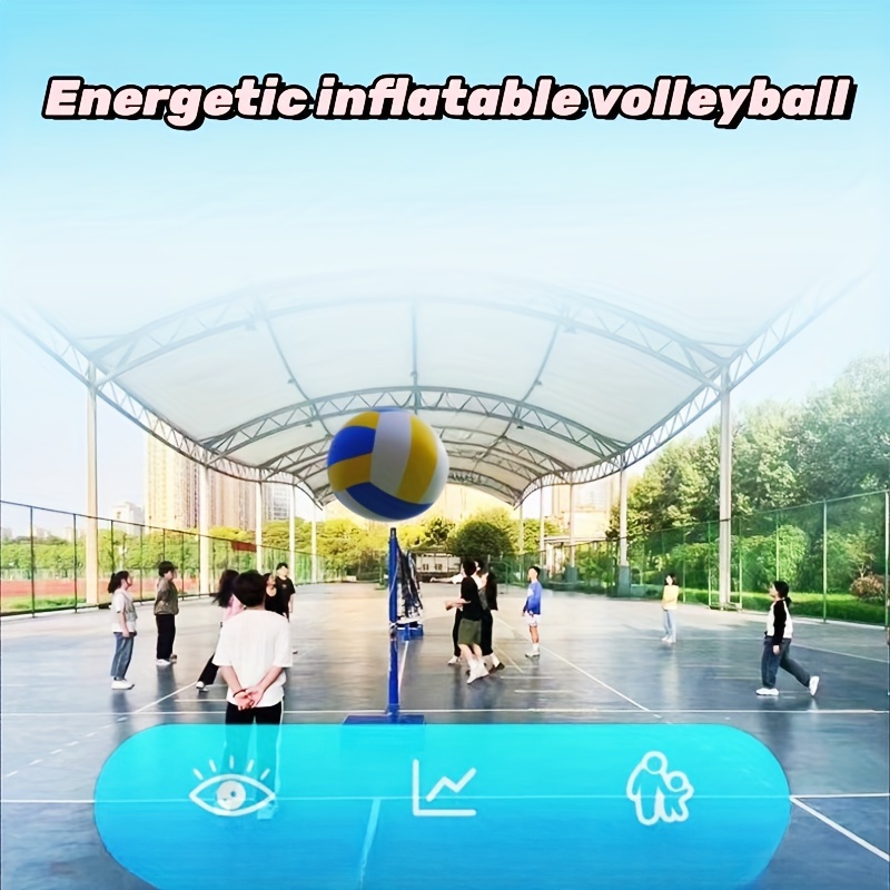 1pc 27.6in Large Thickened Printed Inflatable Volleyball Water Toy, Family Party Games and Activities Entertainment Supplies, Indoor Outdoor Game Party Sports Activity Supplies Suitable for Use in Garden Courtyard Beach Activity Hall and other large places
