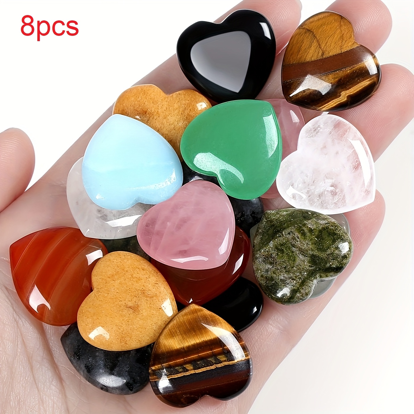 8pcs random color stones polished love gemstones perfect mothers day gift