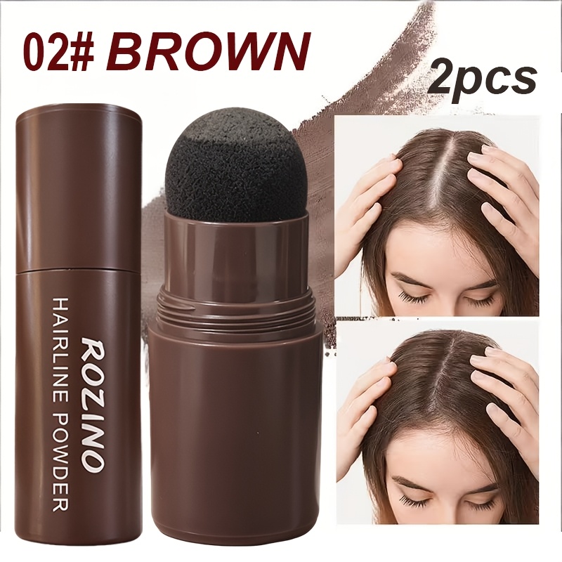 Image of 2pcs Hairline Powder Pads And Hair Shadow Sponge Pens. Are Used To Cover Gray , Shape The Hair, And With Hair Texture. Have Strong Covering Power And Perfectly Match The Hair , A Perfect Hairline