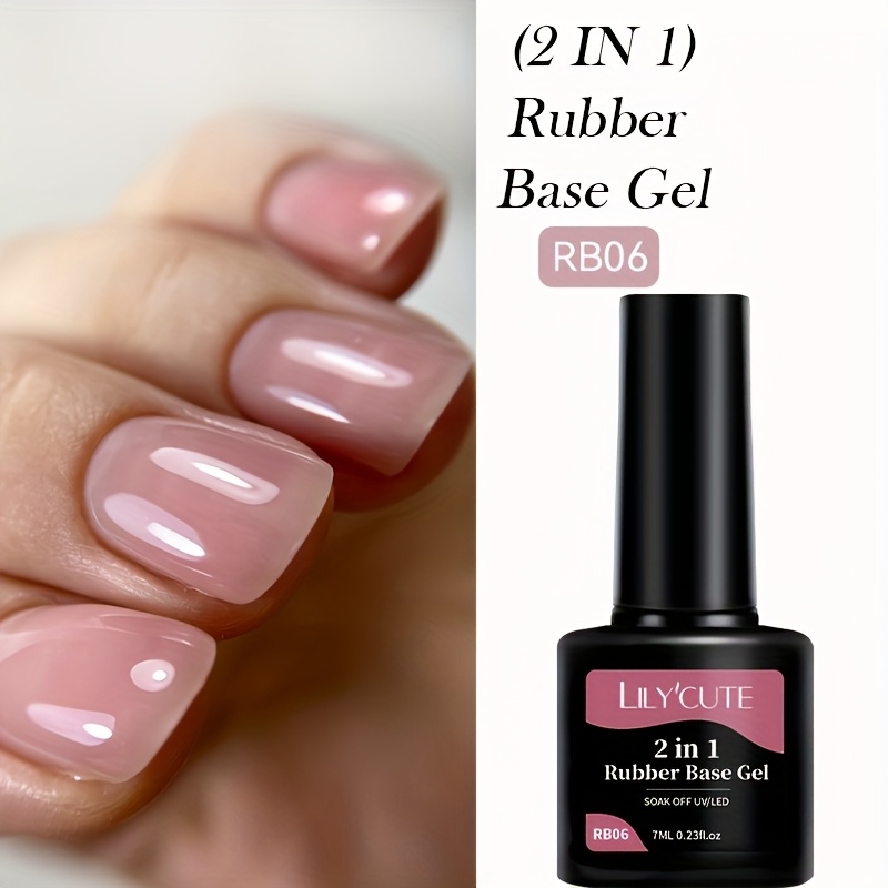 Image of Lilycute 7ml Rubber Nude Color Gel Nail Polish Long Lasting Construction Nail Varnish Soak Off Led Nail Gel For Home Nail Salon Design