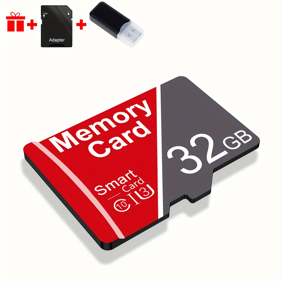TEMU Carte mémoire 1 pièce 64 Go 32 Go 16 Go 8 Go avec lecteur de carte et adaptateur, carte Micro TF haute vitesse 4 Go , carte mémoire TF A1 C10
