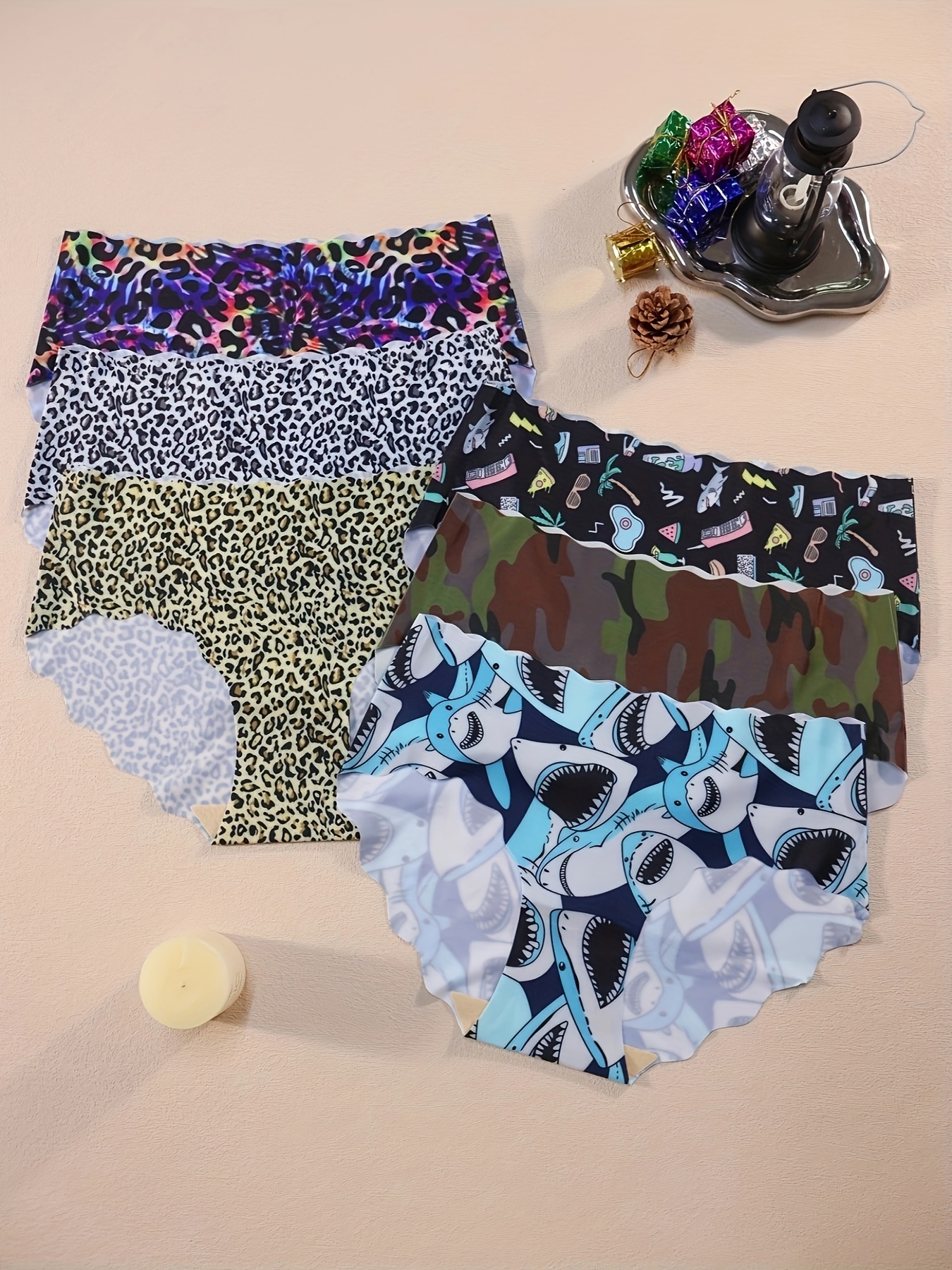 12 unidades bragas mujer diseño camuflaje sexy cintura media