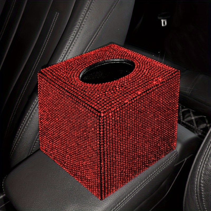 1 piece cute car tissue box bling   paper holder sparkling crystal paper storage box decorative tissue   for cars offices kitchens and household use girl holiday gifts Product details 6