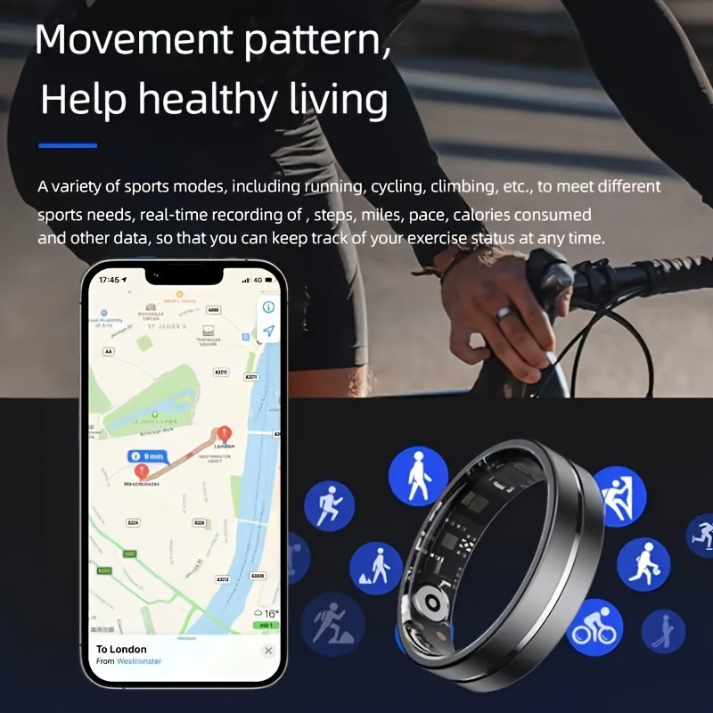 smart ring tk7 real time body monitoring steps distance fitness sleep long     ideal for thanksgiving valentines day christmas new year gift 0