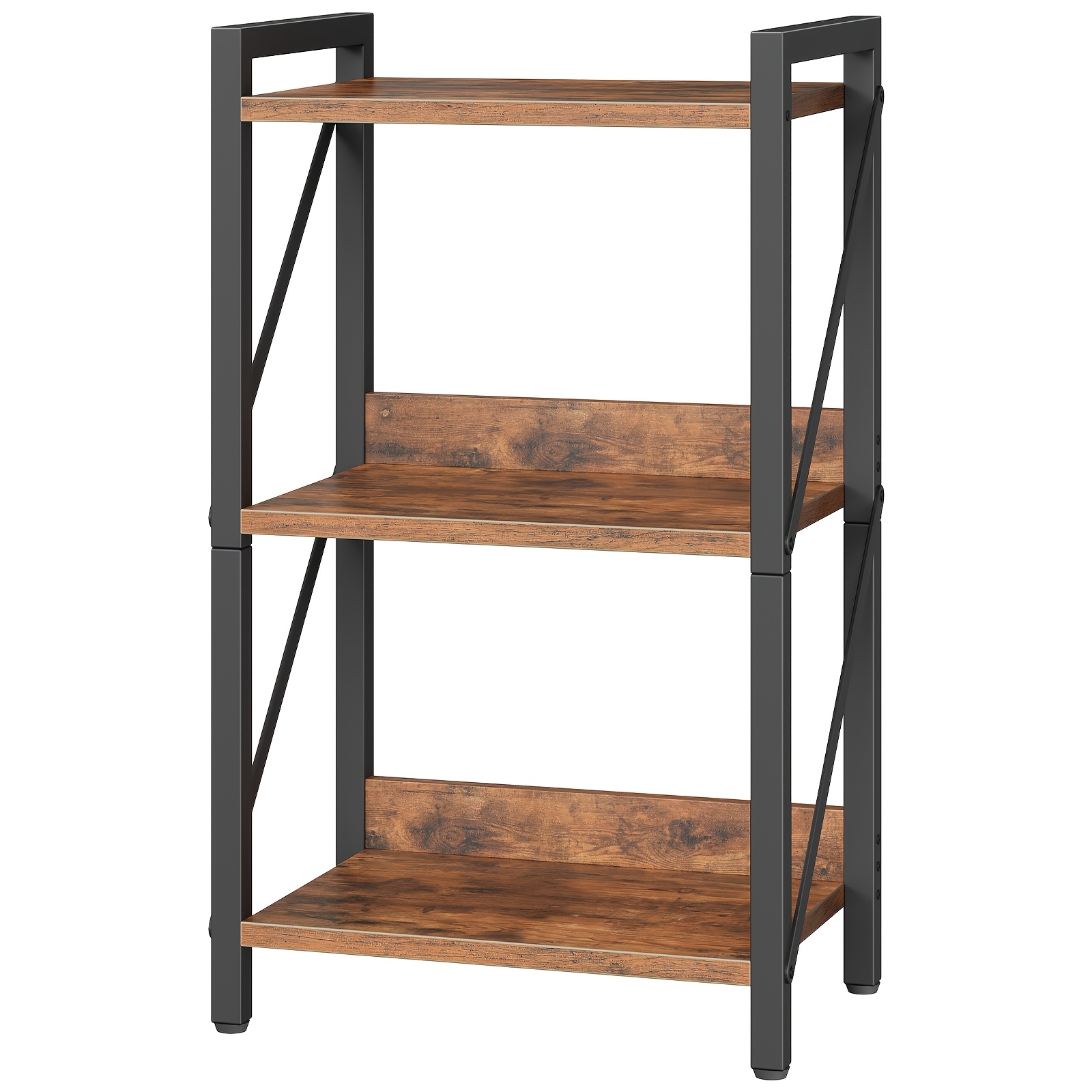 Storage Rack, Office Bookshelf, Practical Shelf, Three-tier Shelf, 42*28*72.5cm, , Height Adjustable, Small Space Storage Rack, Suitable For Bedrooms, Living Rooms, Etc., Standing Shelf