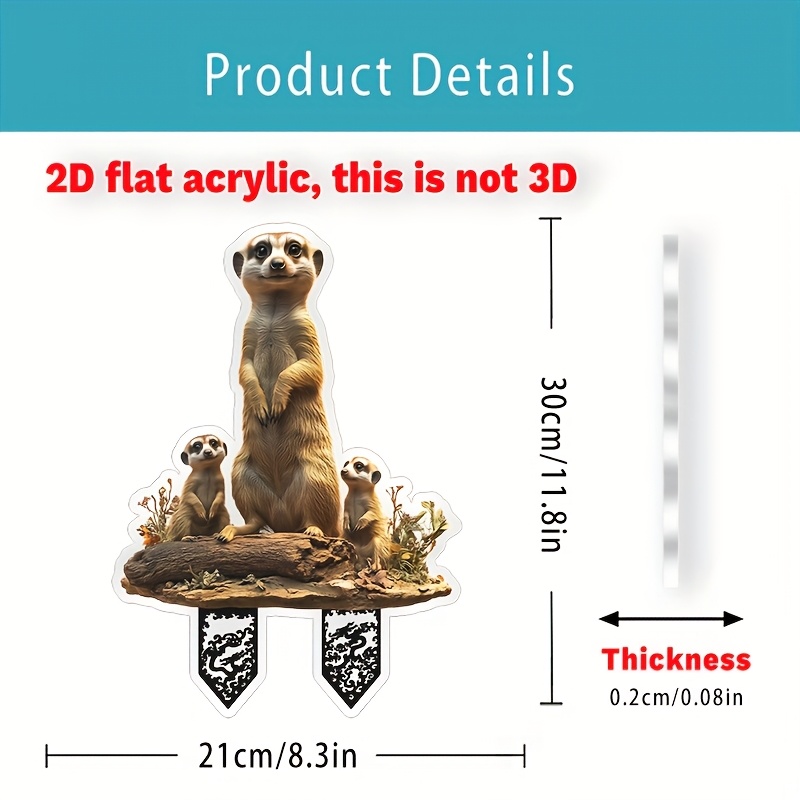 2d Flat, 2d Flat Printing, 1pc Cute Family, (8.3in *9.1in), Acrylic Garden Stand, Waterproof And Scratch-resistant, Yard And Lawn Decorations, Planters And Balcony Decorations, 2d Flat