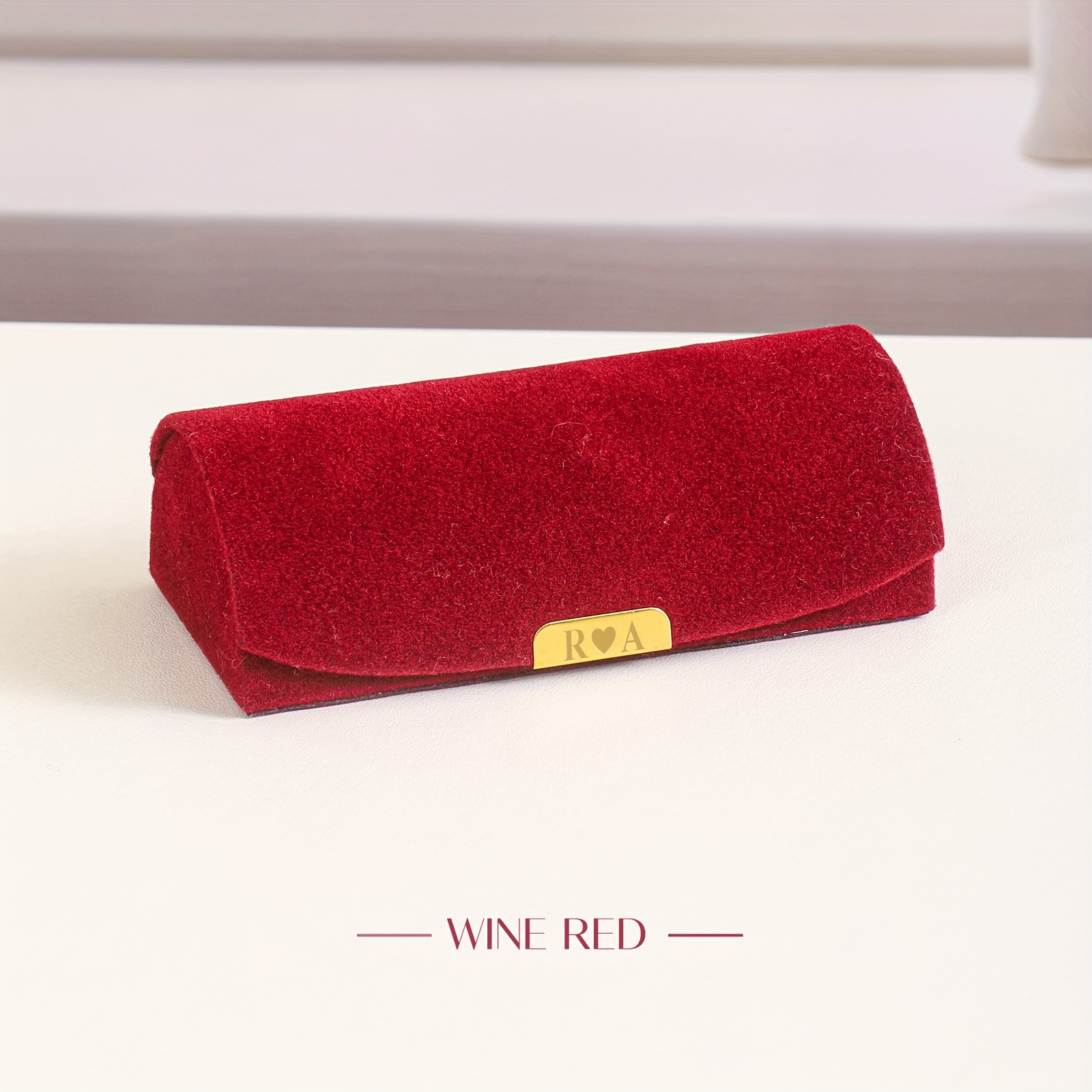 TEMU Customize 1pc Personalized Jewelry Box, Jewelry Storage Box, Jewelry Display Box, Velvet Earring Necklace Jewelry Box, Travel Portable Jewelry