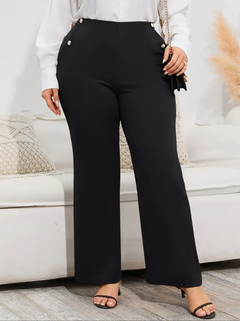 plus size dress pants women stretch pull flare pants pockets - Temu plus size dress pants women stretch pull flare pants pockets - Temu