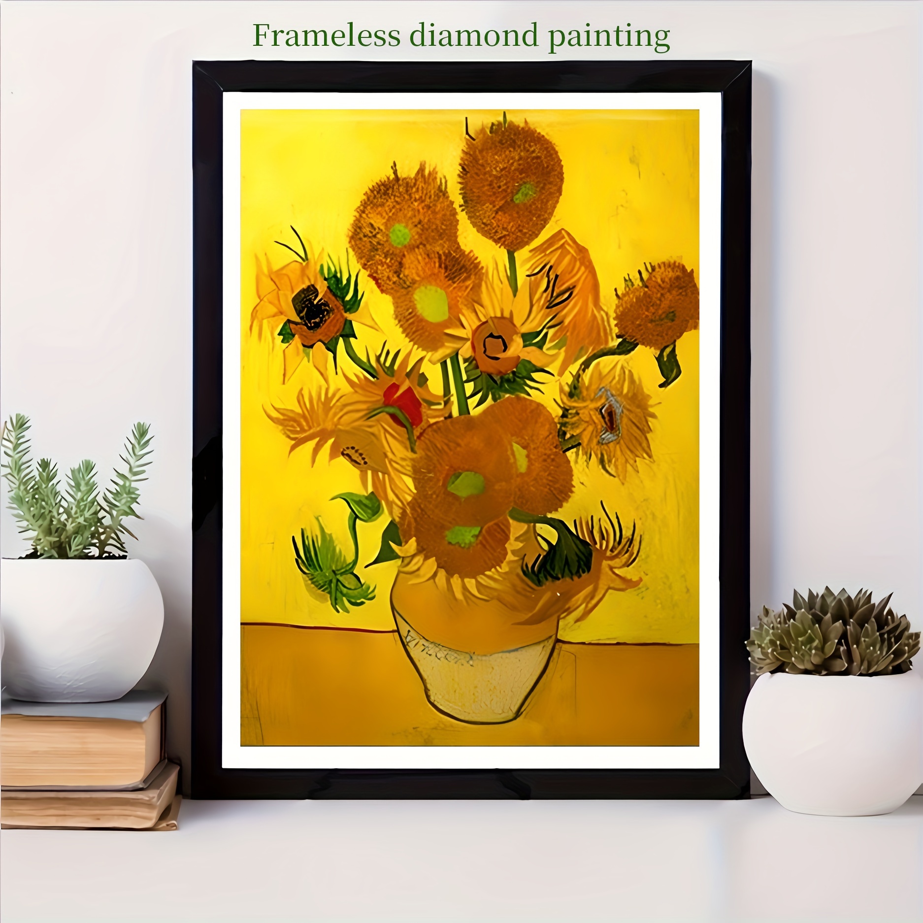 

1pc Diamond Art Painting Kit For Adults, Van Gogh Sunflower 5d Diamond Art Painting Kit Canvas Material, Home Wall Decoration, Diy Holiday Gift Suitable For Beginners