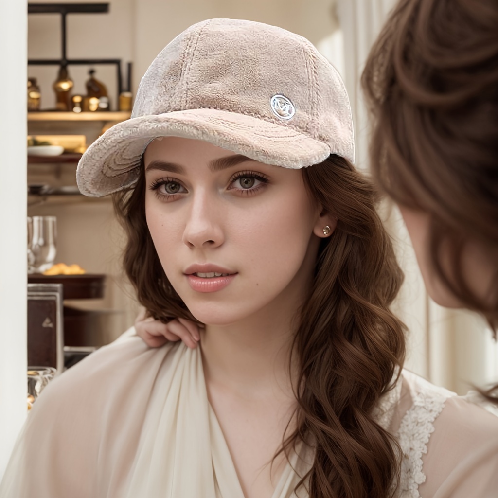 

Casquette de Baseball Épaisse en Peluche pour Femmes, Bonnet d'Hiver en Fausse Fourrure Chaud avec Sangle Réglable, Style Coréen Décontracté, et Confortable