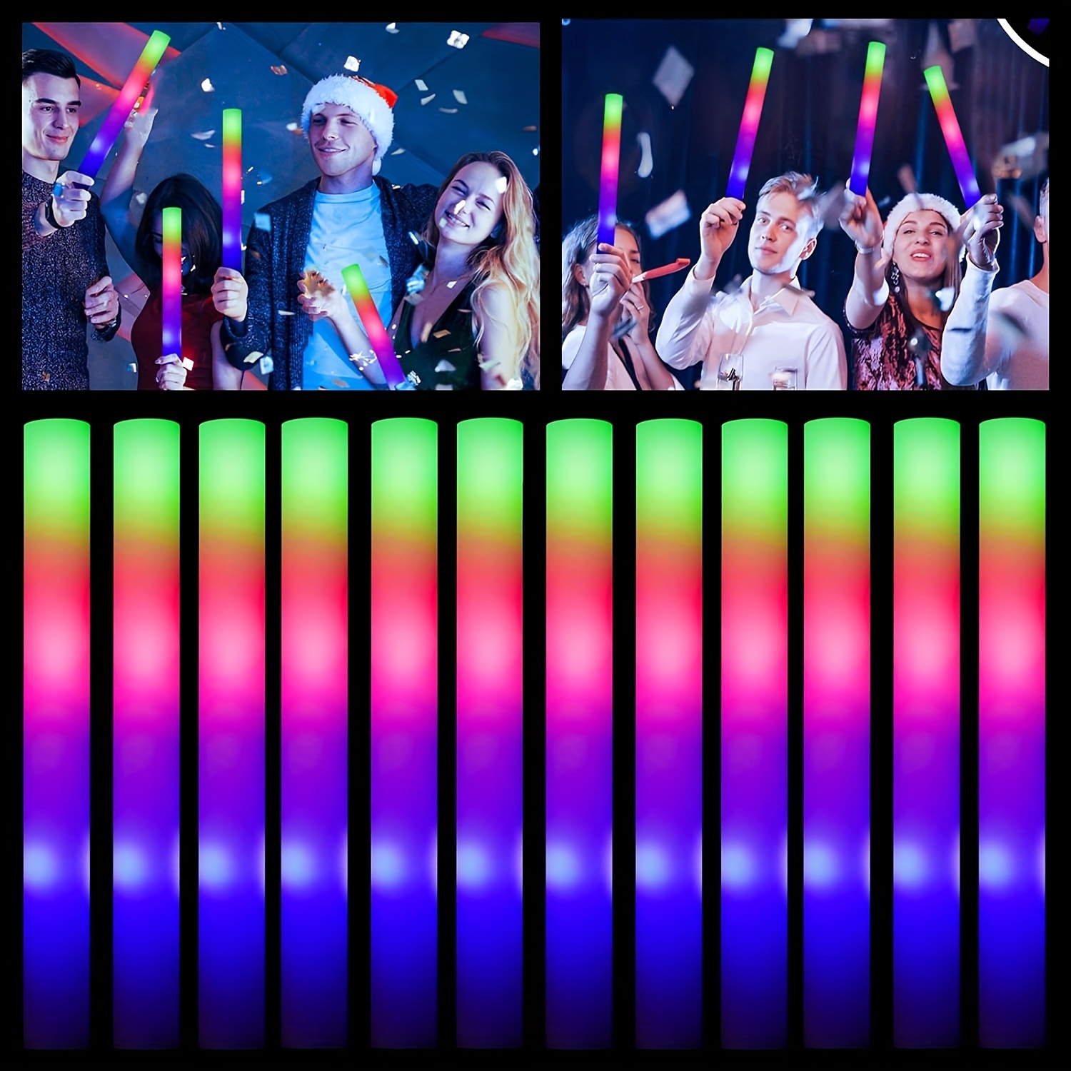 gift for her him 28 54pcs 3  light sticks 3 led lights 3   flashing lighting in the dark wedding carnival concert camping sports events new years carnival party supplies