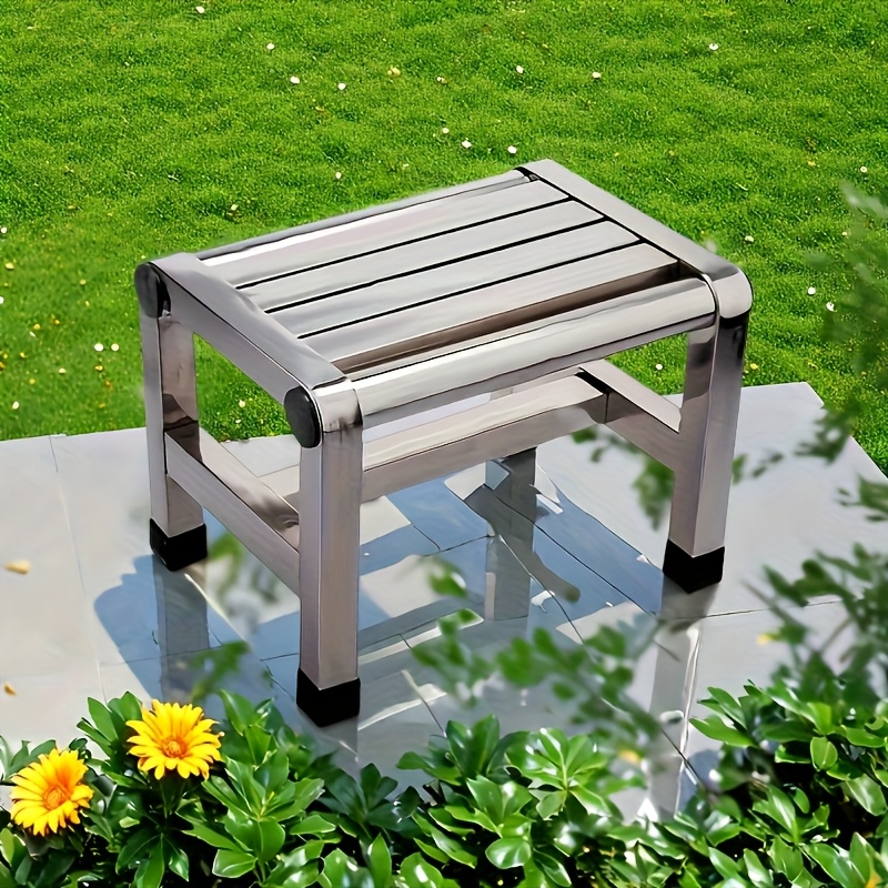 Sturdy Outdoor Stool with Adjustable Height (26cm/30cm/35cm) Durable  Square Bench for Patio, Lawn, or Garden Outdoor Relaxation and St