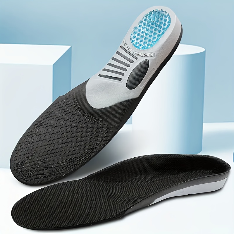 1 Pair EVA Gel Insoles for Sports and Work - Anti-Slip, Shock-Absorbing, Twist-Resistant, Thickened Support - Unisex for Basketball and Everyday Use