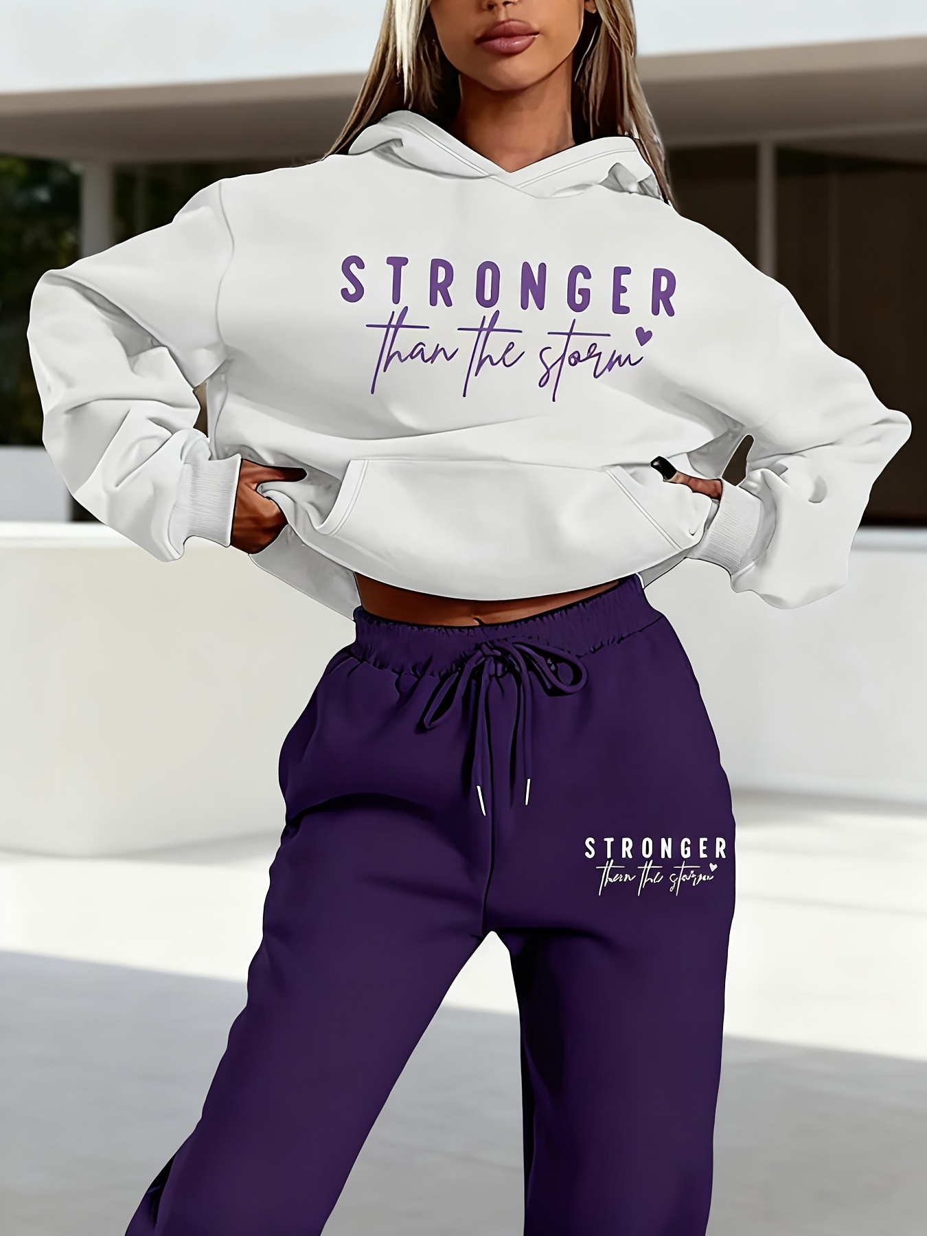 sweatpants women set sold on Temu United States