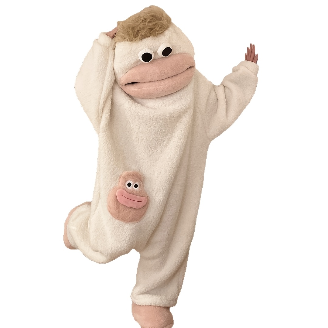 Monster 1pc | Thick And Warm Coral Wear, Winter Plush And Fun Pajamas, Abstract And Interesting Pajamas