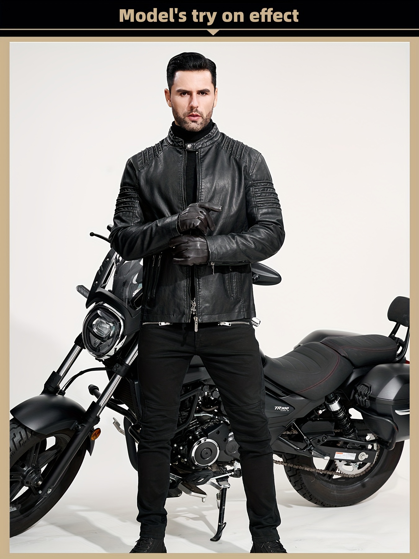 men's vintage motorcycle jacket retro leather biker - Temu