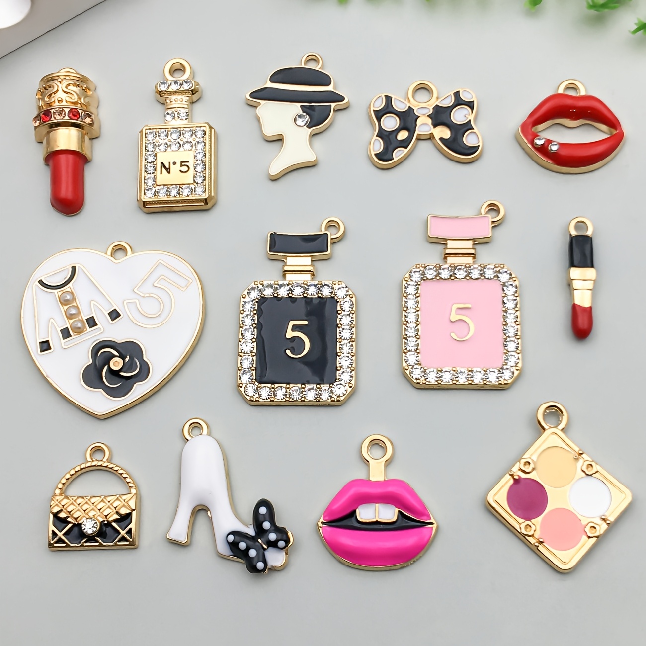 

13pcs Chic Enamel Alloy Pendant Set For - Charms For Keychains, Earrings, Bracelets & Necklaces, Best For Christmas