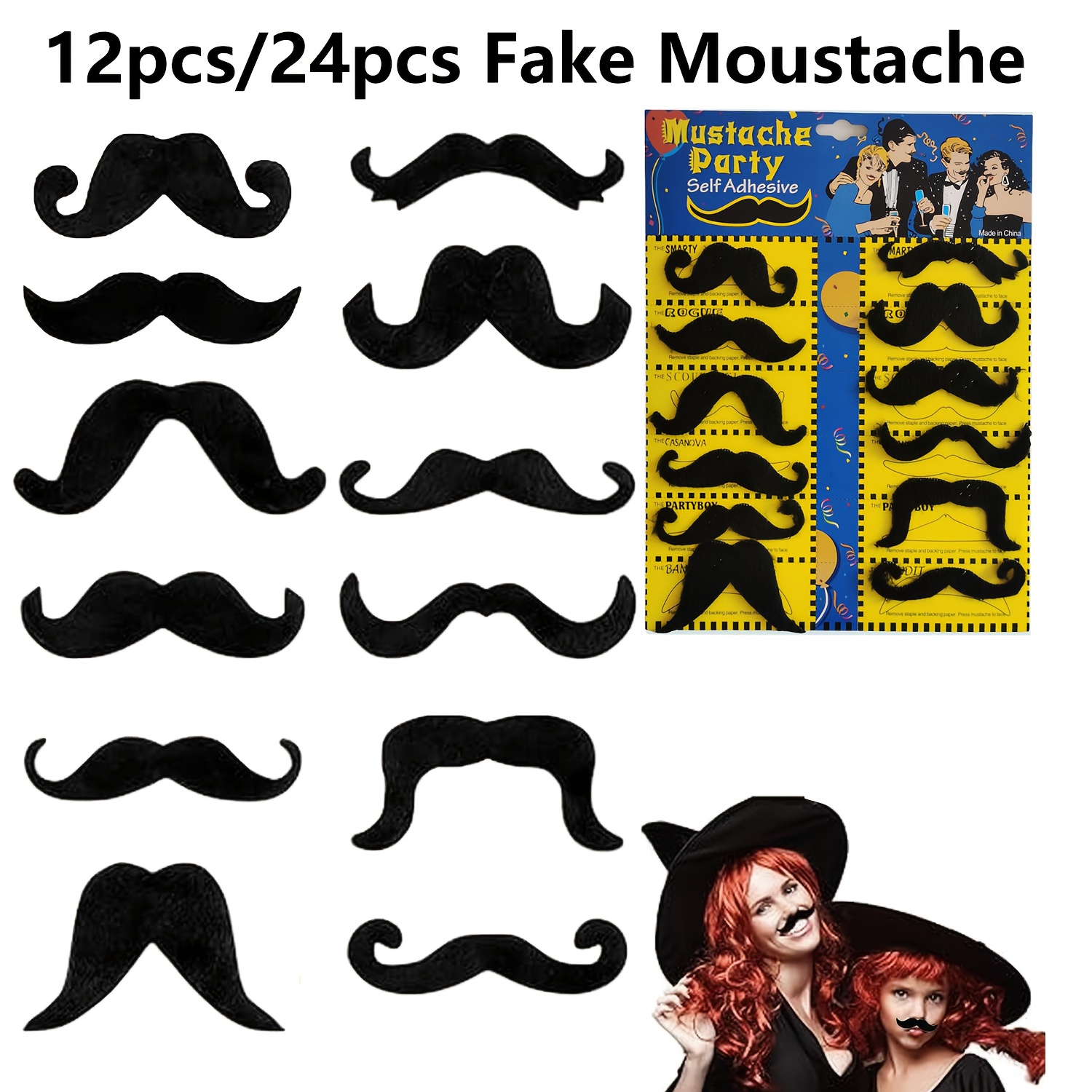 12 teiliges schnurrbart set verschiedene stile - Temu Austria