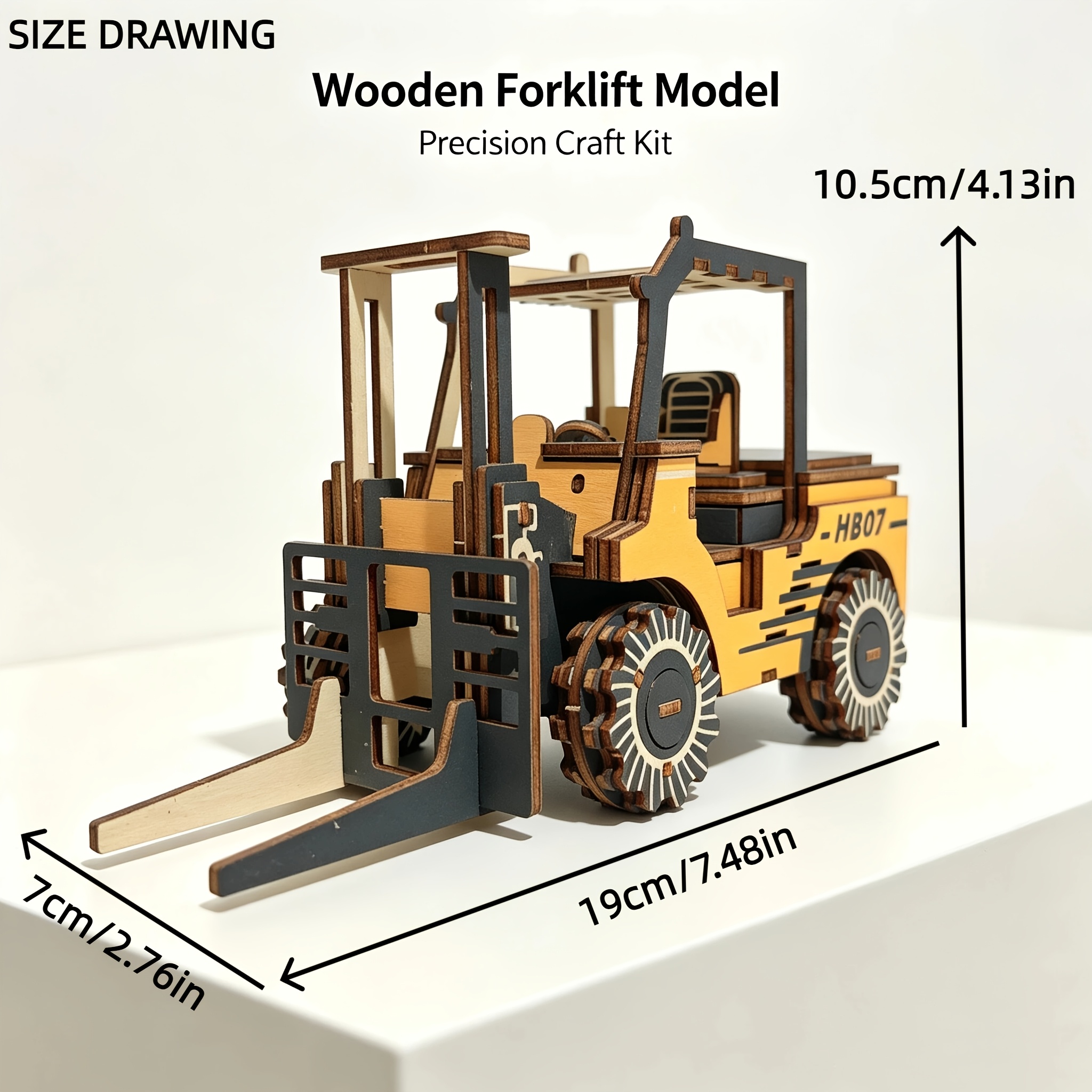 Wooden 3D Puzzle Model (Forklift) | Handmade Assembly