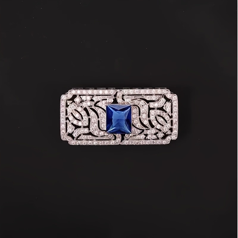 Vintage Elegant Square Gemstone Brooches, Coat Buckles, Shawl Fasteners, Corner Buckles, Multi-functional Diy Women's Scarves, Shawls, Coats And Dress Accessories