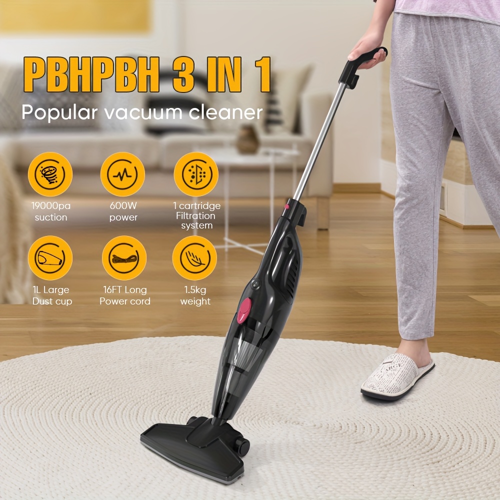   lf 07 wired stick vacuum cleaner     to a handheld vacuum for portable cleaning 600w lightweight 1 2l dust cup 20kpa strong suction suitable for carpets tiles and hard floors very suitable for cleaning pet hair