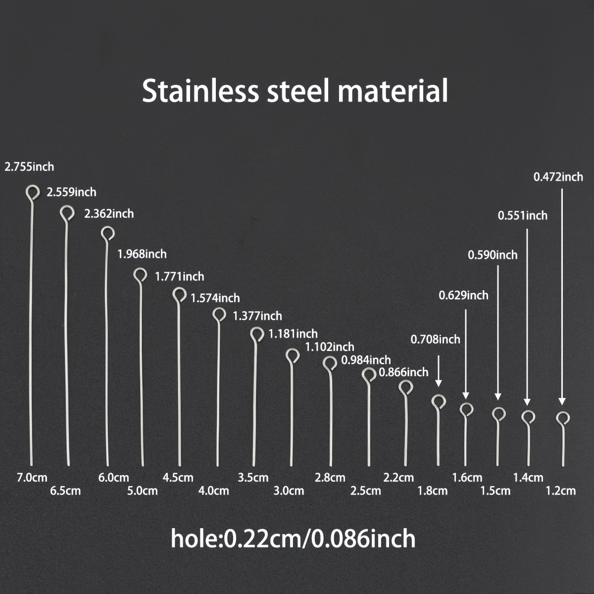 150pcs DIY Stainless Steel Jewellery Making Head Pins