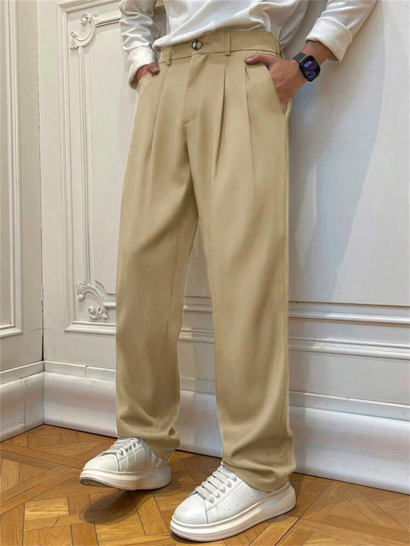 european cut dress pants european mens casual solid color trousers