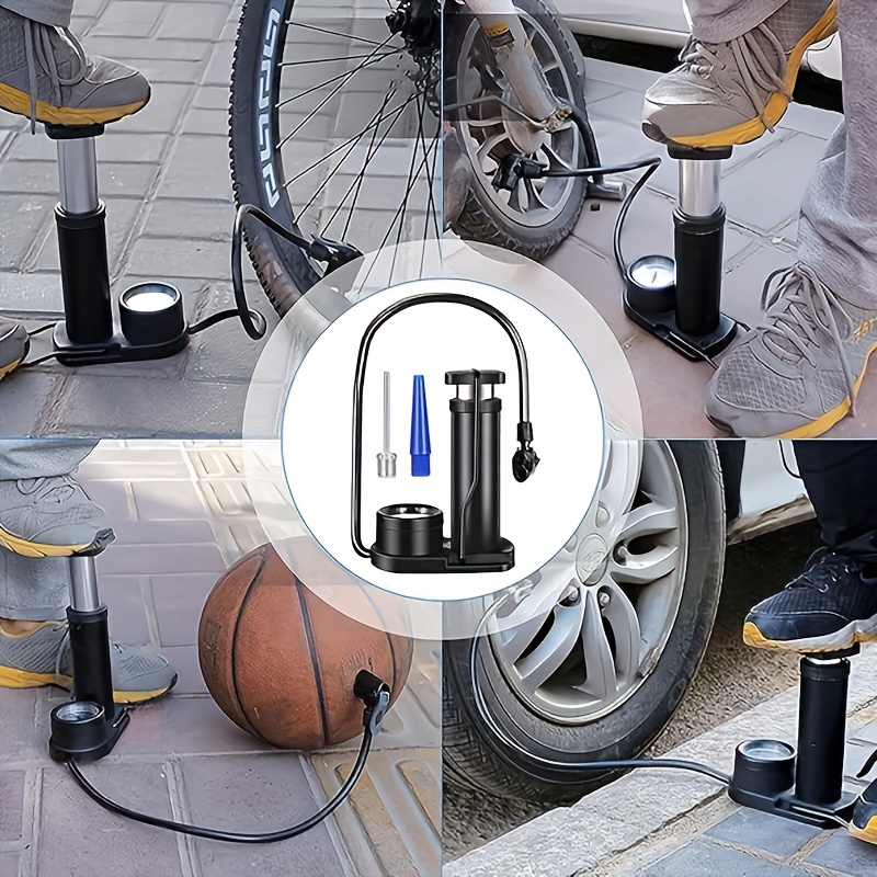 Manual High Pressure Portable Air Pump with Digital Gauge & Barometer - Heavy-Duty Aluminum/PC Construction, Large Pressure Gauge, Sturdy Base & Ergonomic Handle for, Car, Motorcycle, EV, Inflatable Boats, Balls, Pools - Heavy-Duty Tire Inflator, Compact & Portable Design, No Electricity Required, Portable Air Pump Manual, Air Pump for Car Tires, Balloon Pump, Air Pump for Bicycles Manual, Mini Portable Air Pump