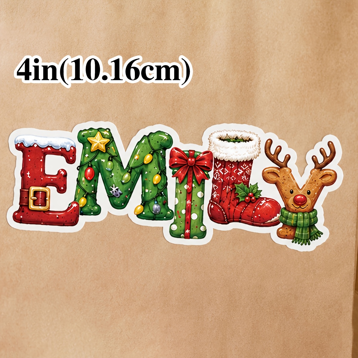 TEMU Customized Christmas Word Stickers, Personalized Holiday Letters, Tote Bag Stickers, Christmas Gift Decorations, Party Gift Stickers, Envelope