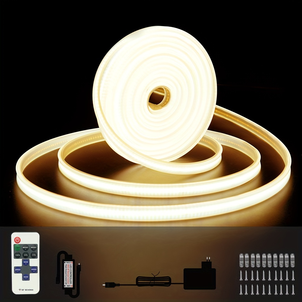 

33 Foot (approximately 10 ) Cob Led Strip Sleeve 3000k Dimmable Dc 24v Led Suitable For Bedrooms, And Application Led Strip For Decoration