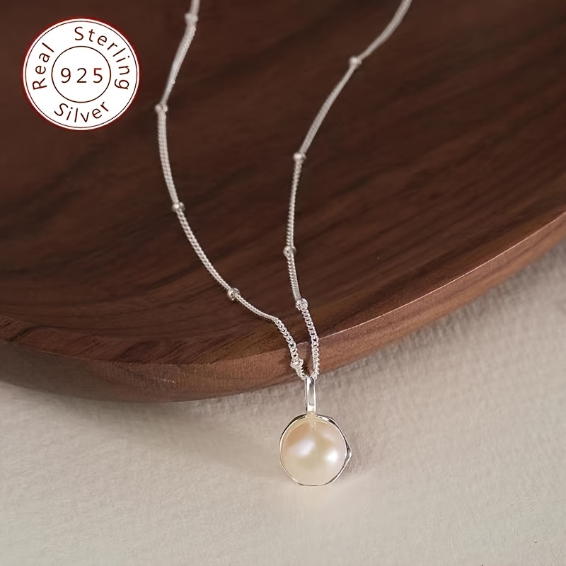 925 Silver Freshwater Pearls Necklace, Ocean Style