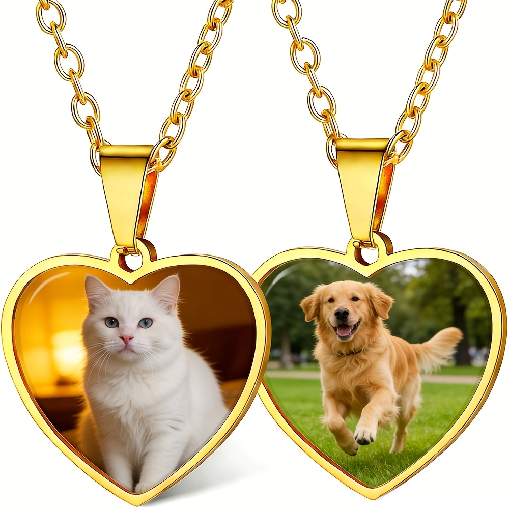 Personalized Heart-Shaped Photo Pendant Necklace — Custom Gift