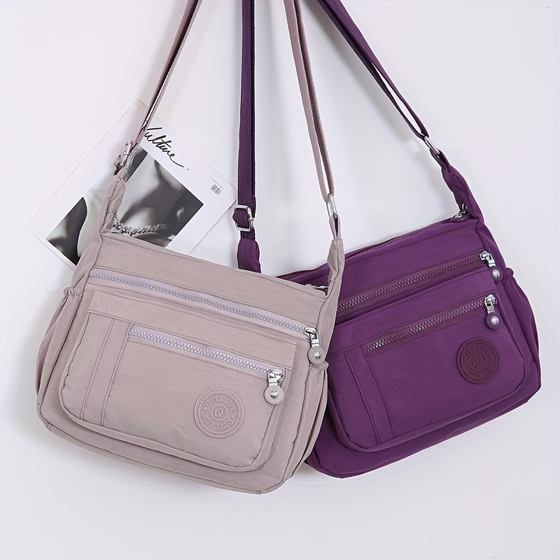 

Nylon Crossbody Bag With Multiple Compartments, Casual And Stylish Shoulder Bag With Adjustable Shoulder Strap