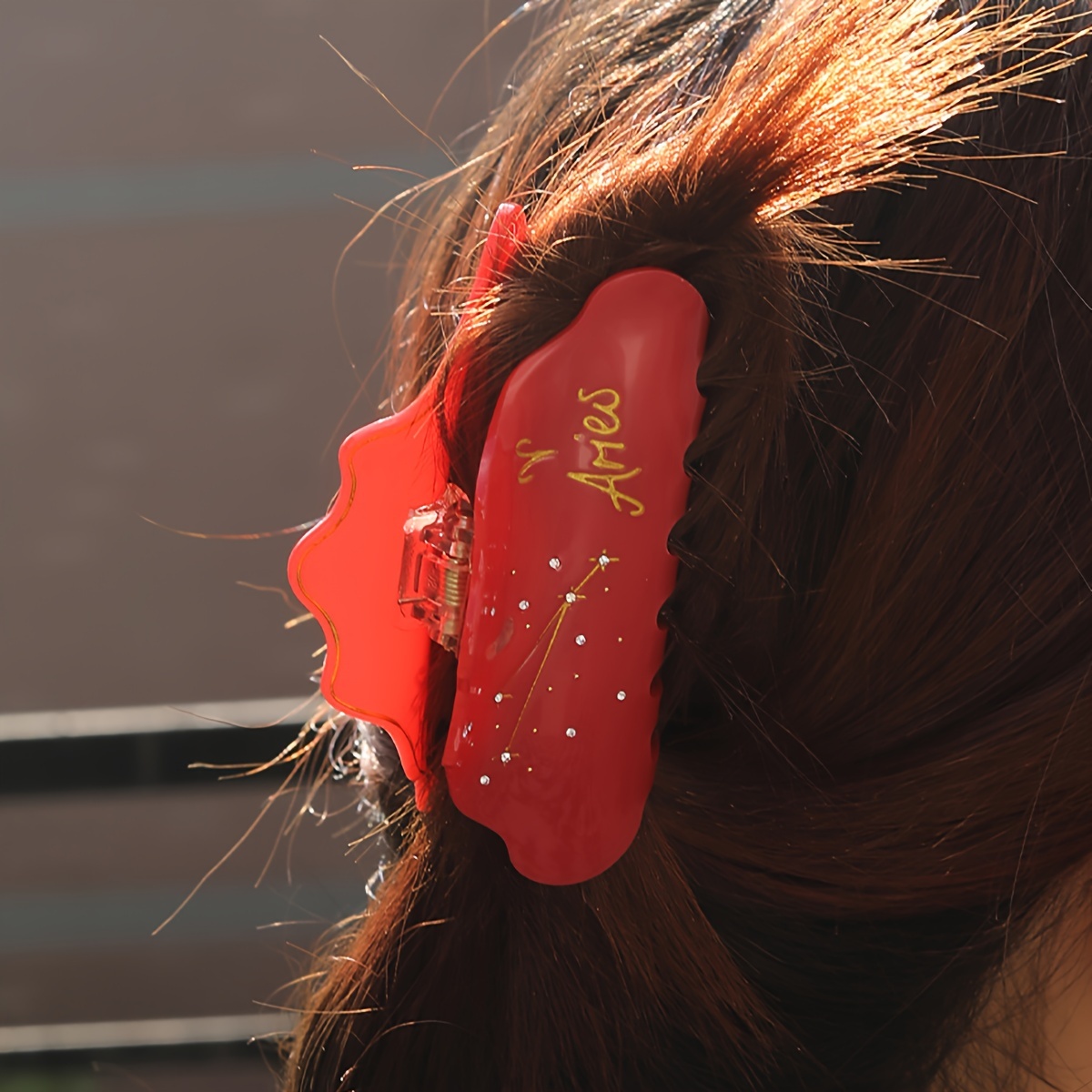 TEMU 1 pinza para el cabello con piedras brillantes doradas y personalizado