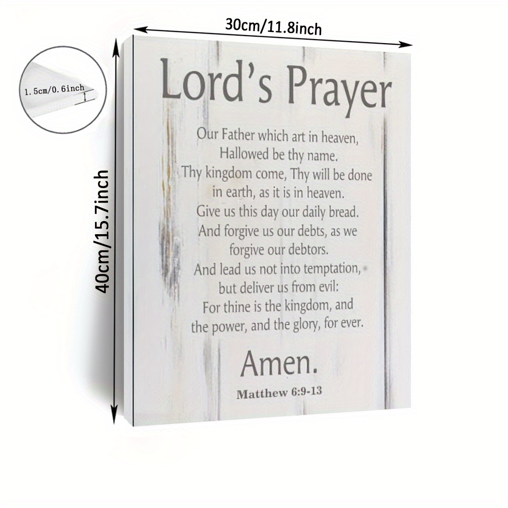 TEMU 2d Flat, 2d Flat, 1pc Canvas Art Featuring The Lord's - A Bible Verse Wall Decoration With 6:13, Suitable For Christian Home Decor In Living