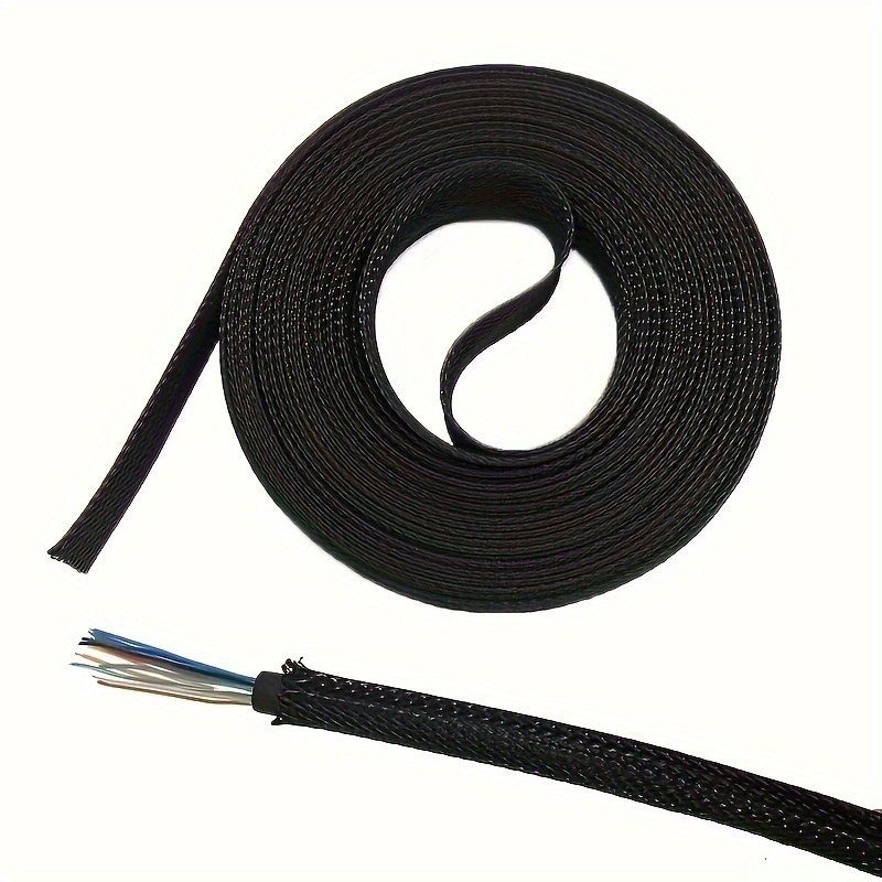 10 Meters Length Black Insulated Braid Sleeving 2/4/6/8/10/12/16/20/25/30/35mm Tight PET Wire Cable Protection Expandable Cable Sleeve Wire Gland