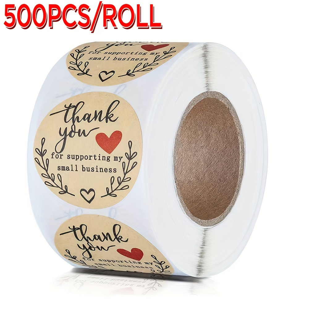 

500pcs Round Kraft ' You' - -adhesive Labels For Envelopes & Packaging, -