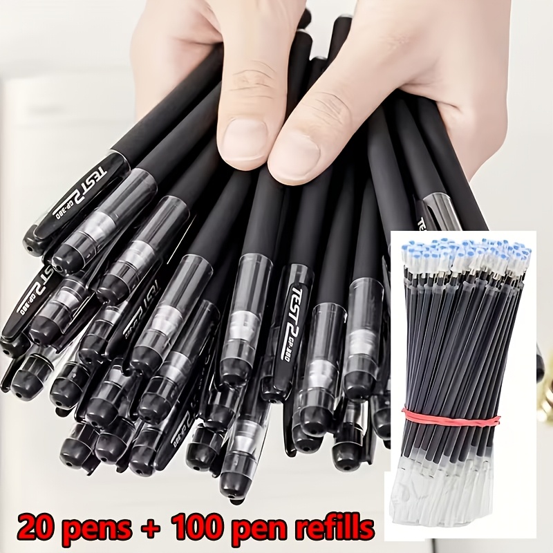 TEMU Recharges de 20 et 100 pièces, stylos gel à séchage rapide, pointe fine 0,5 mm - , écriture lisse, - Idéal pour , et la création - ergonomique