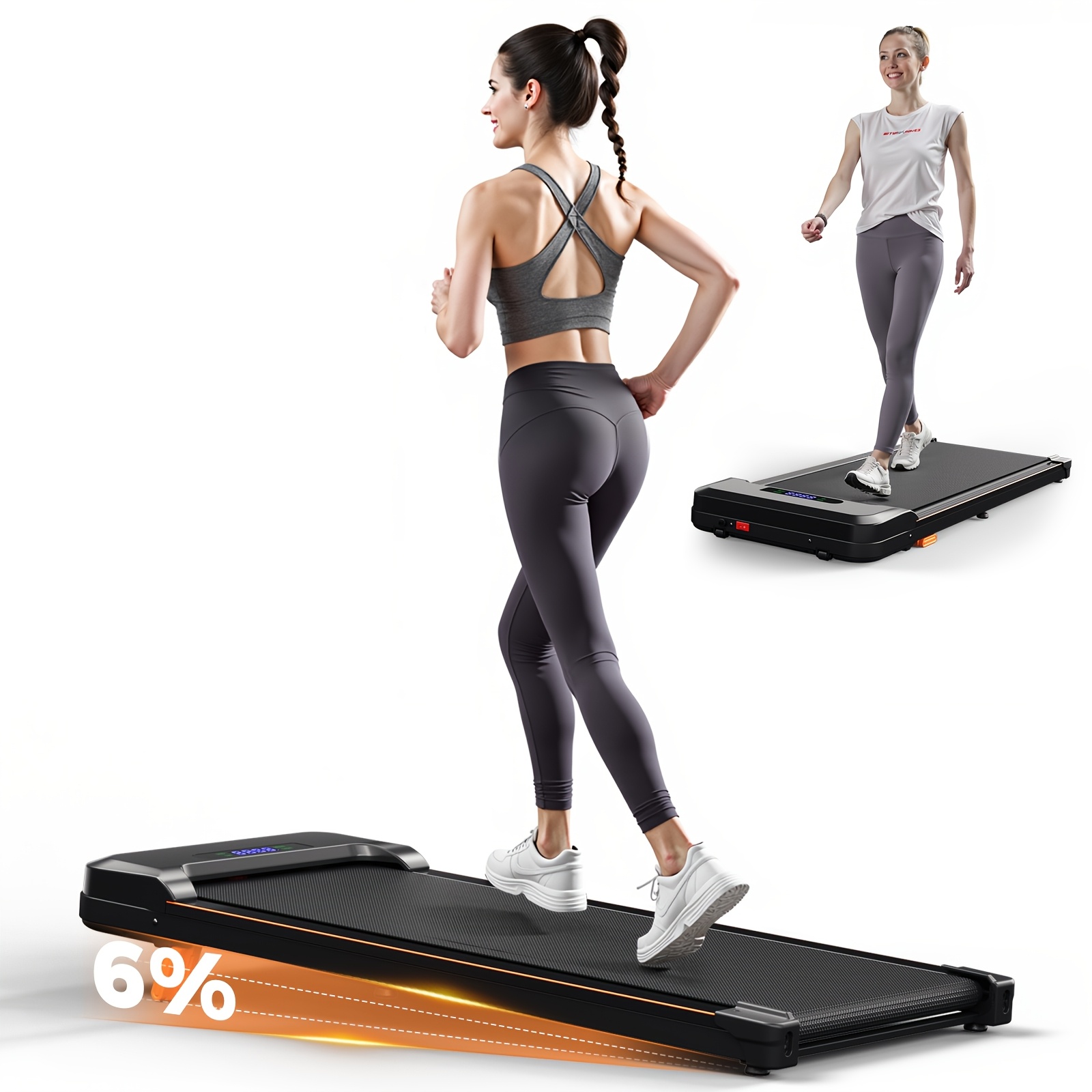 Tapis De Course Pliable Inclinable - 3.5 CV, Vitesse 1-12 Km/h, Inclinaison 12 Niveaux, Capacité 136kg - Pour Maison Ou Bureau